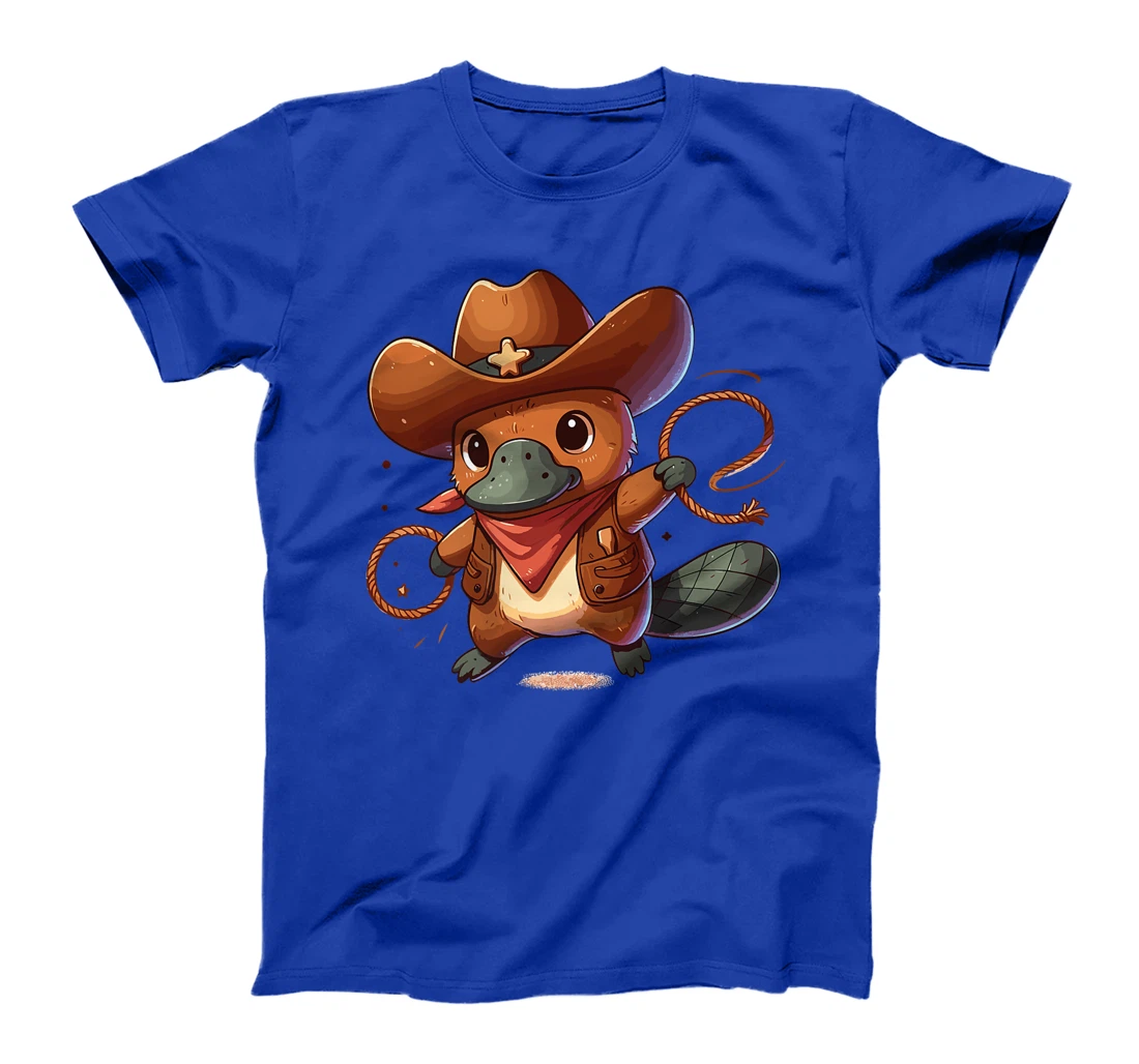 Western Rodeo Cowboy Hat Platypus Texas Animals Premium T-Shirt
