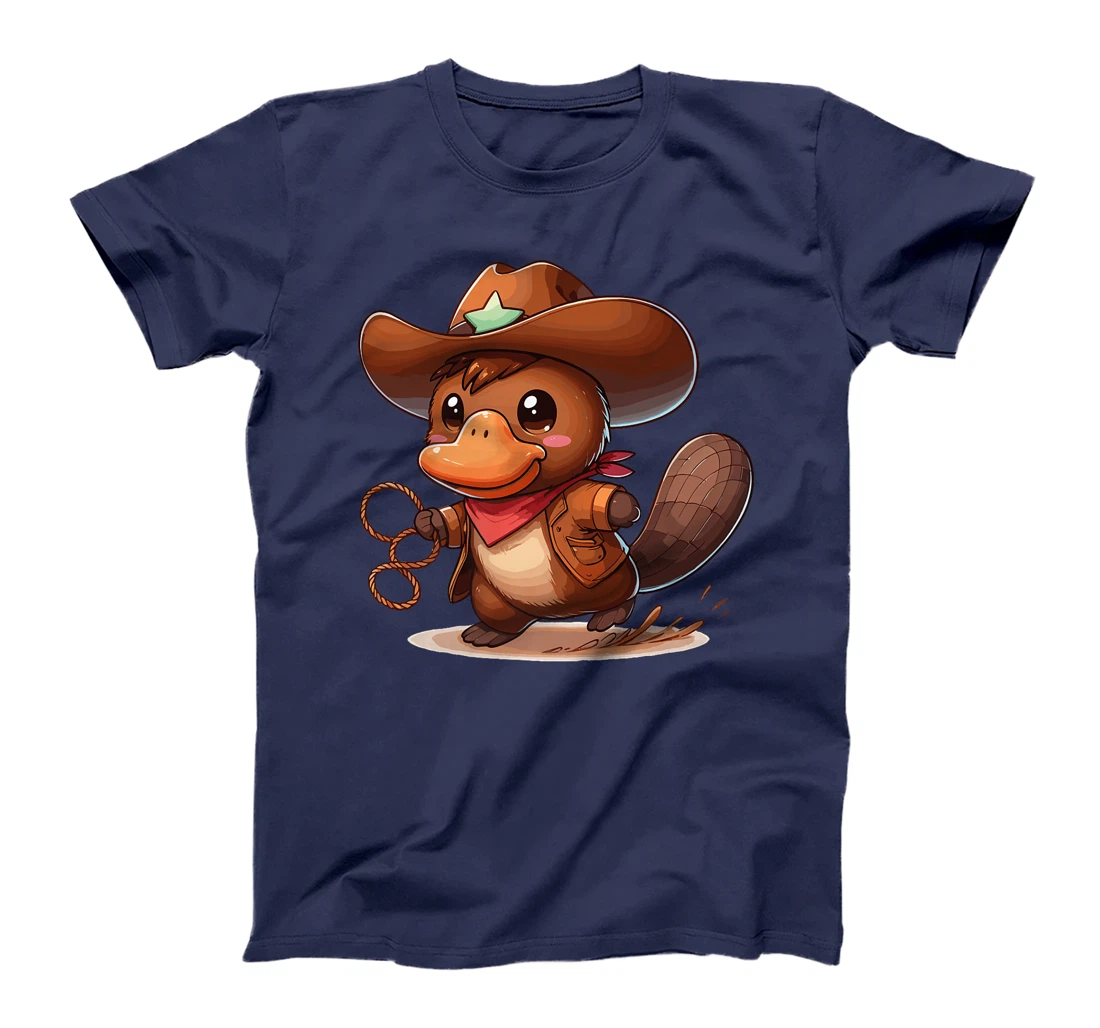 Western Rodeo Cowboy Hat Platypus Texas Animals Premium T-Shirt