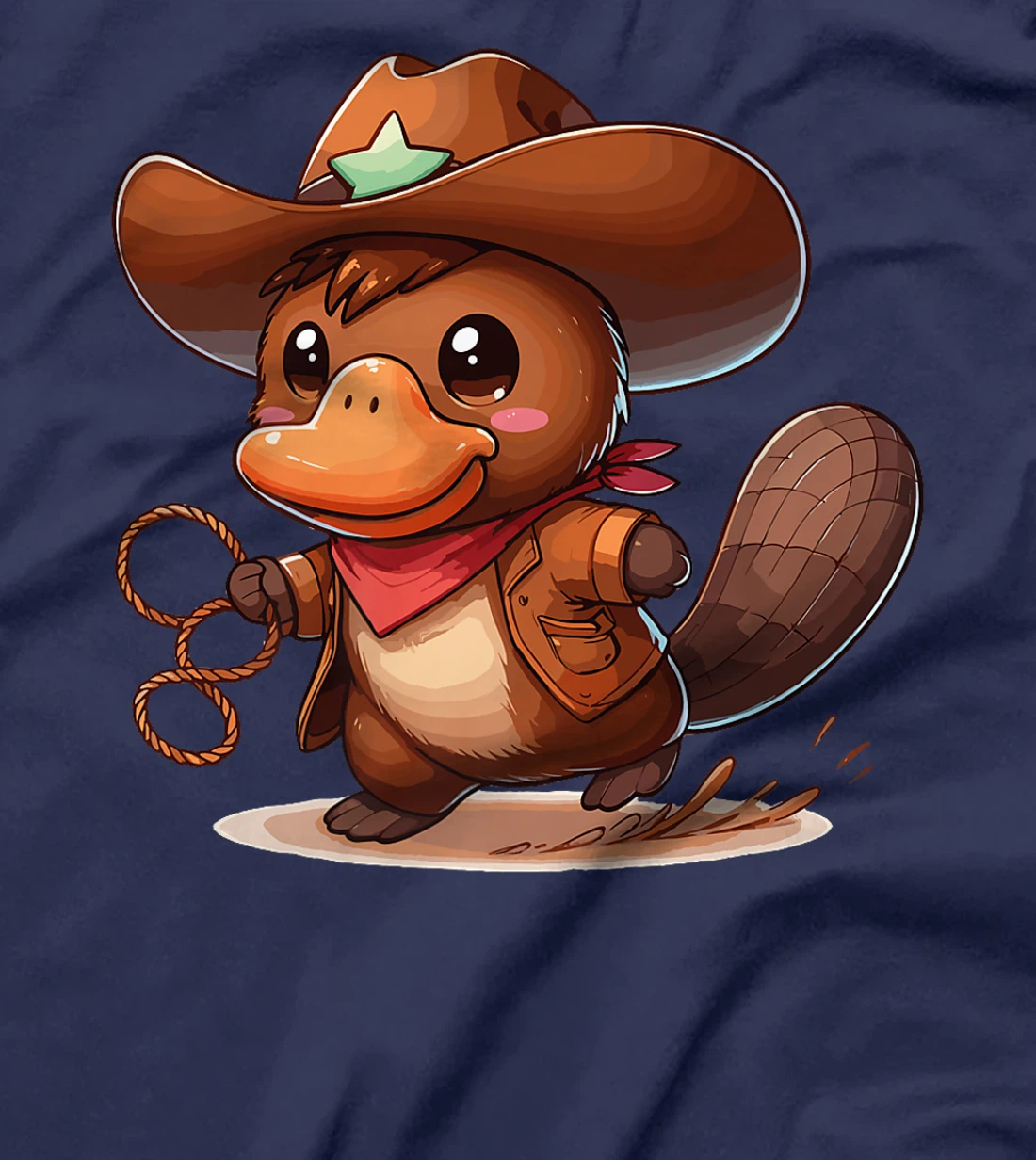 Western Rodeo Cowboy Hat Platypus Texas Animals Premium T-Shirt