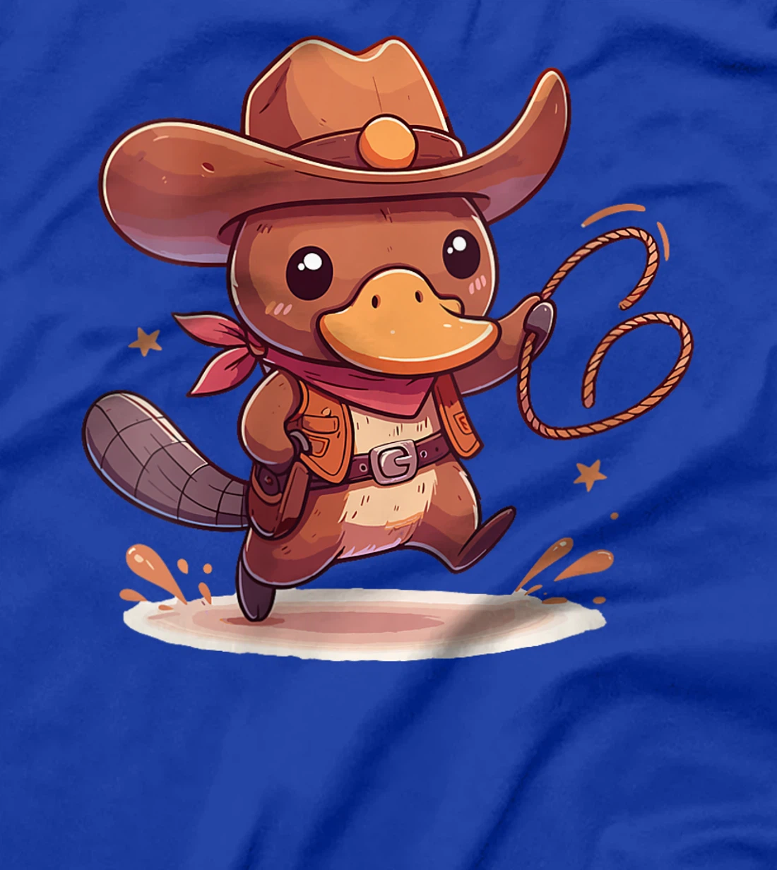 Womens Western Rodeo Cowboy Hat Platypus Texas Animals T-Shirt