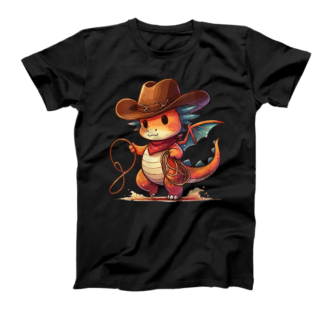 Womens Western Rodeo Cowboy Hat Dragon Texas Animals T-Shirt