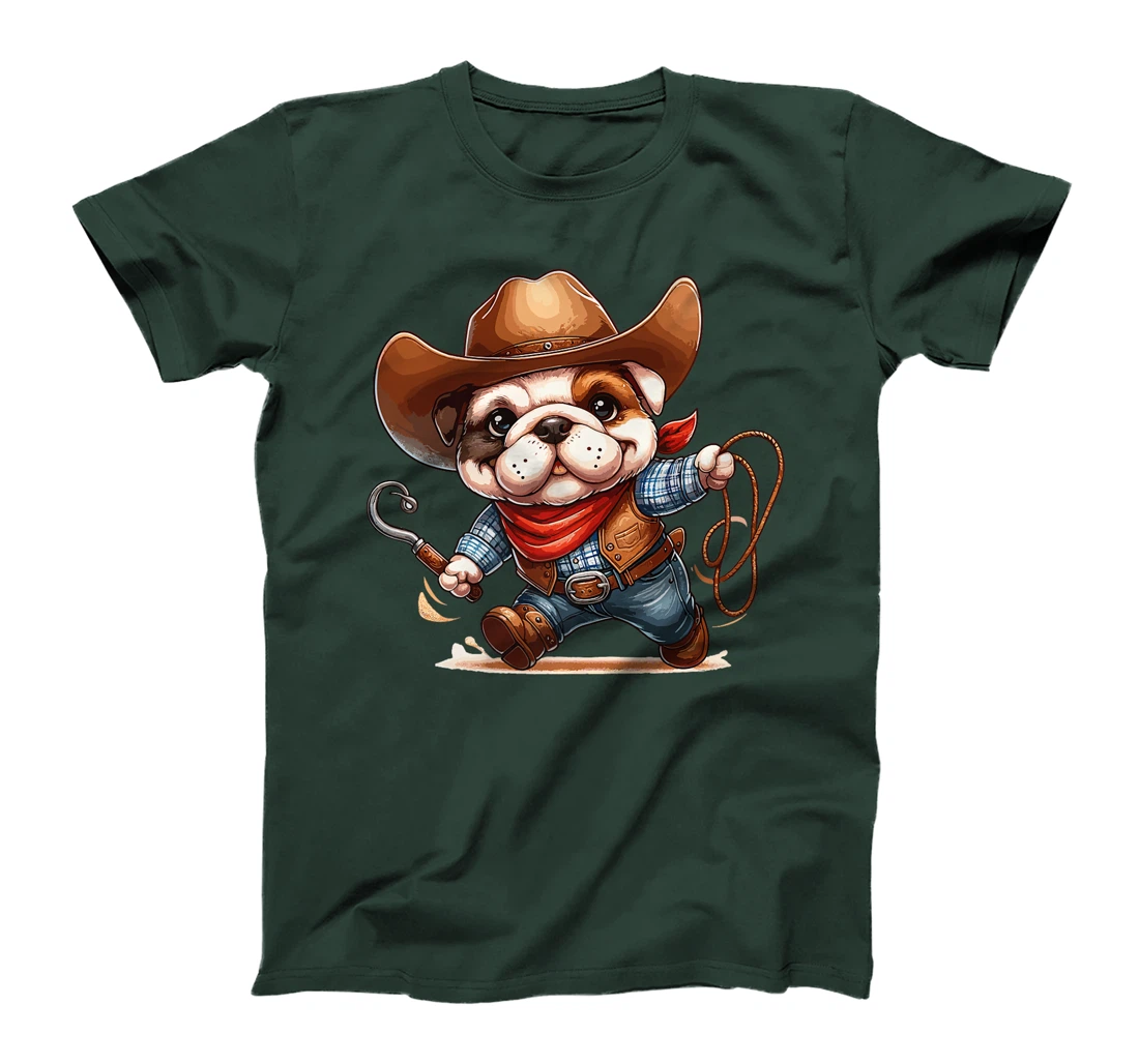 Western Rodeo Cowboy Hat Bulldog Texas Animals Premium T-Shirt