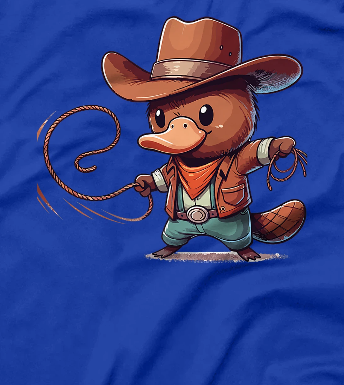 Western Rodeo Cowboy Hat Platypus Texas Animals Premium T-Shirt