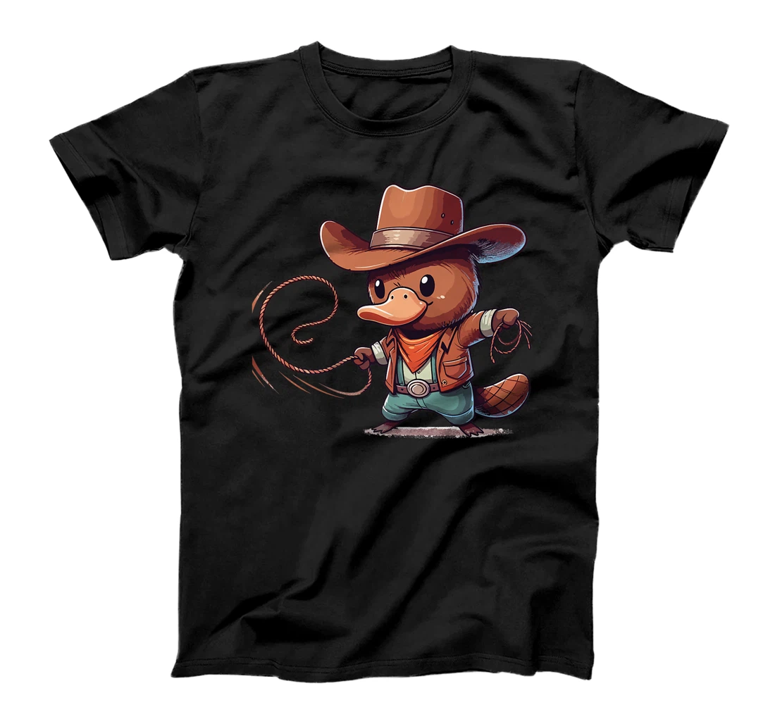 Western Rodeo Cowboy Hat Platypus Texas Animals Premium T-Shirt