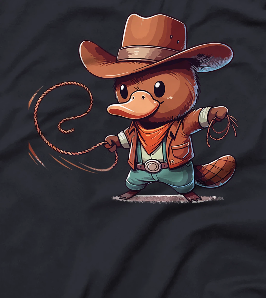 Western Rodeo Cowboy Hat Platypus Texas Animals Premium T-Shirt