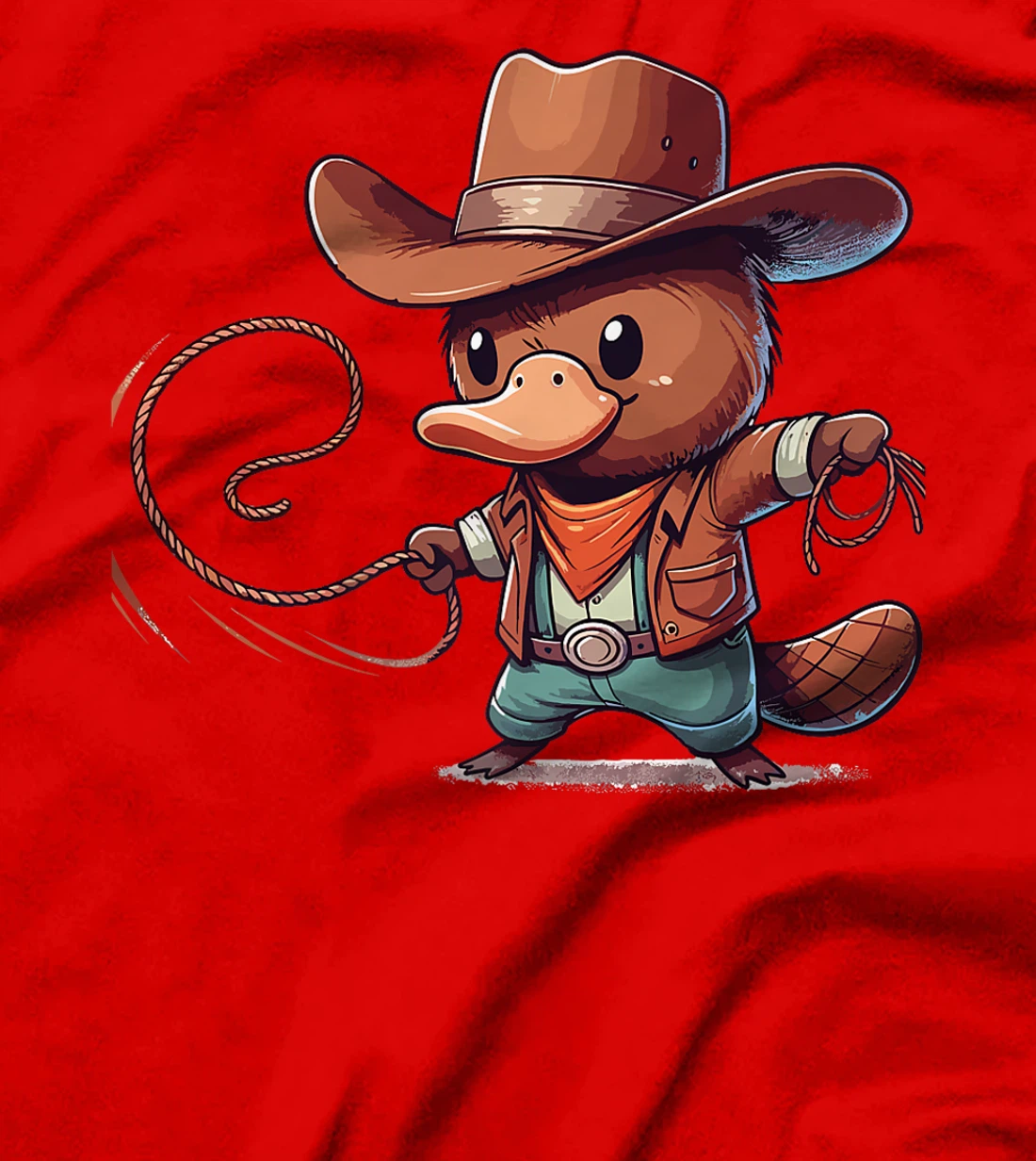 Western Rodeo Cowboy Hat Platypus Texas Animals Premium T-Shirt