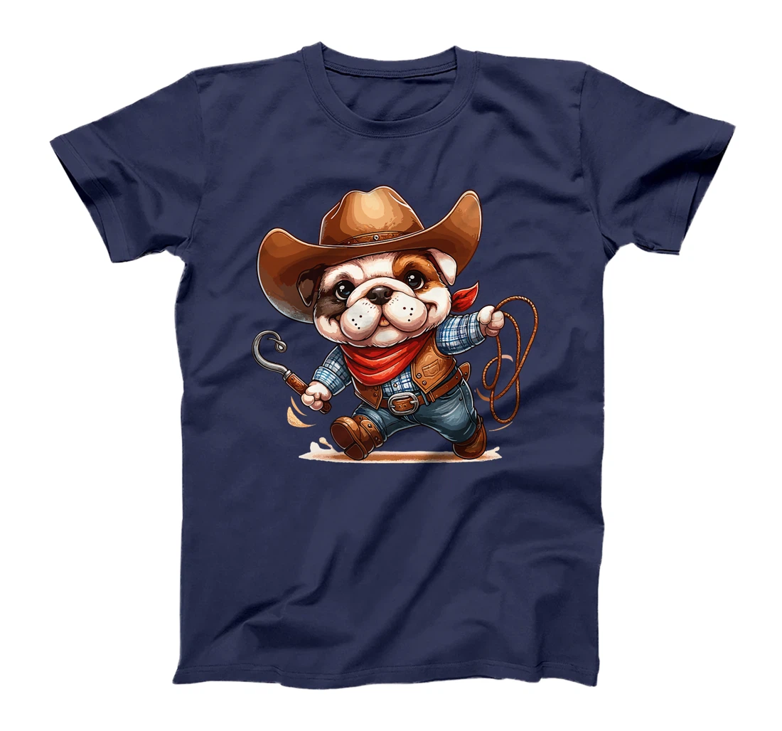 Western Rodeo Cowboy Hat Bulldog Texas Animals Premium T-Shirt