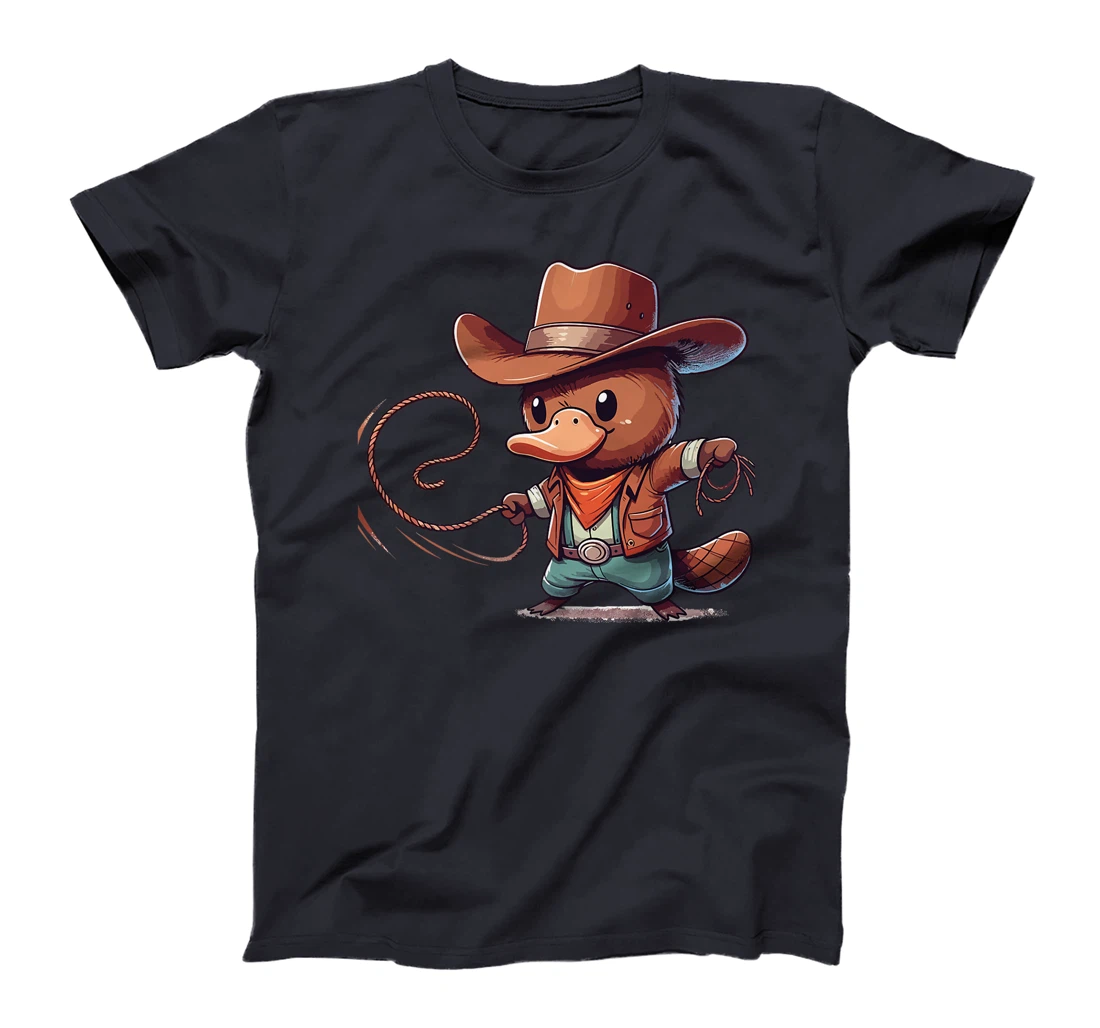 Western Rodeo Cowboy Hat Platypus Texas Animals Premium T-Shirt
