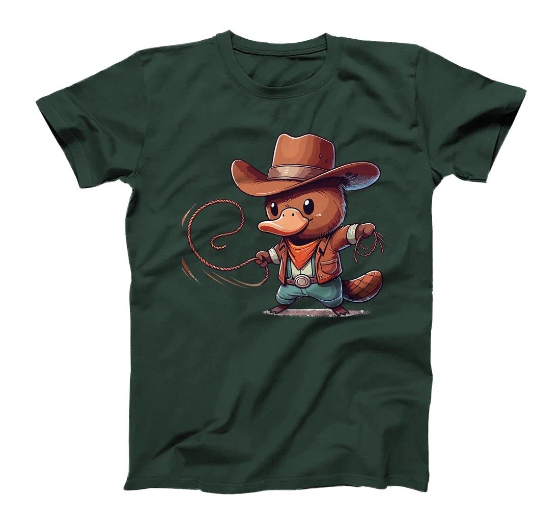 Western Rodeo Cowboy Hat Platypus Texas Animals Premium T-Shirt