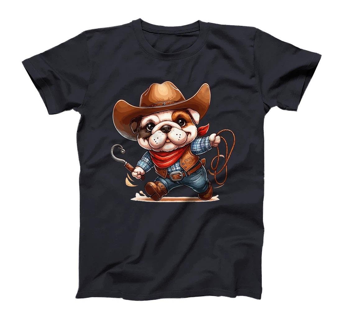 Western Rodeo Cowboy Hat Bulldog Texas Animals Premium T-Shirt