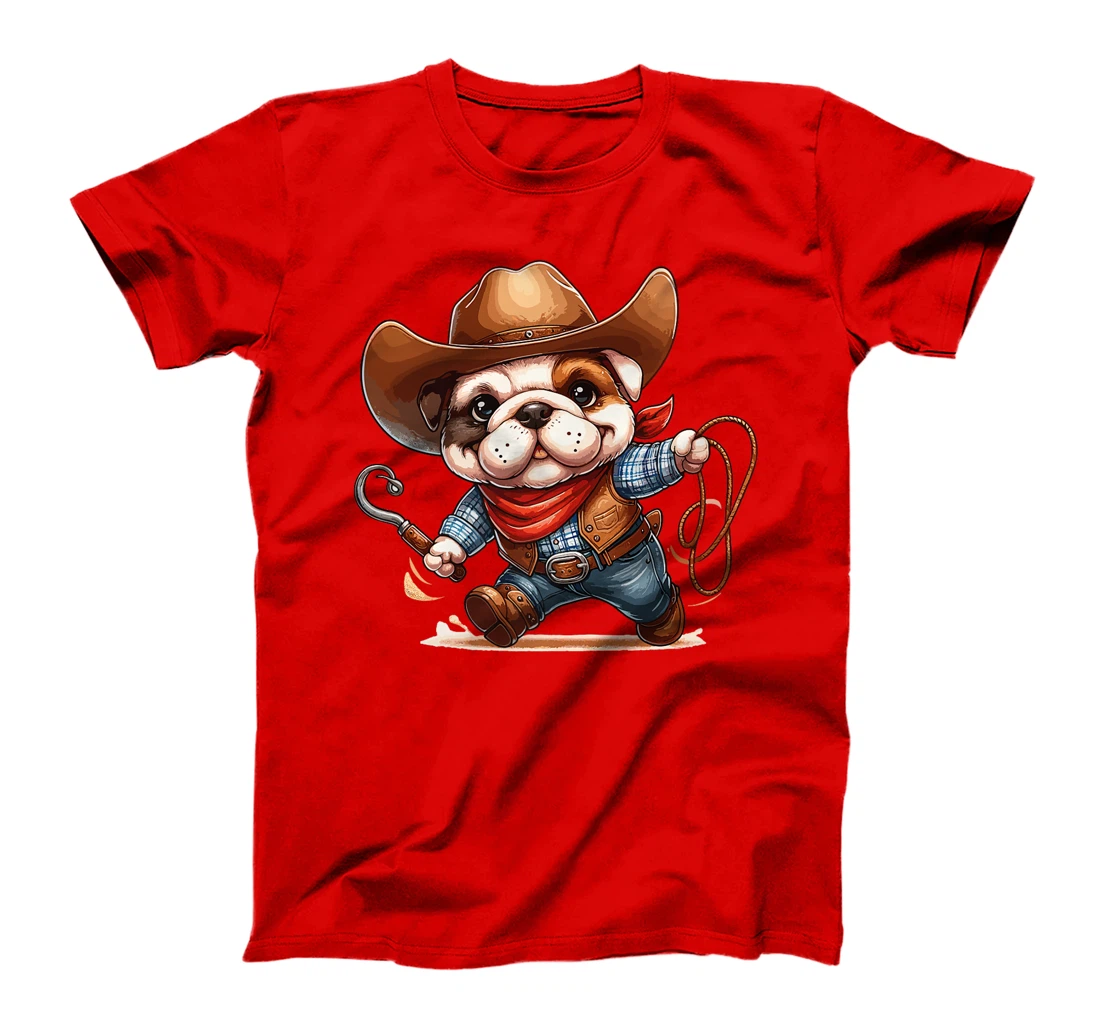 Western Rodeo Cowboy Hat Bulldog Texas Animals Premium T-Shirt