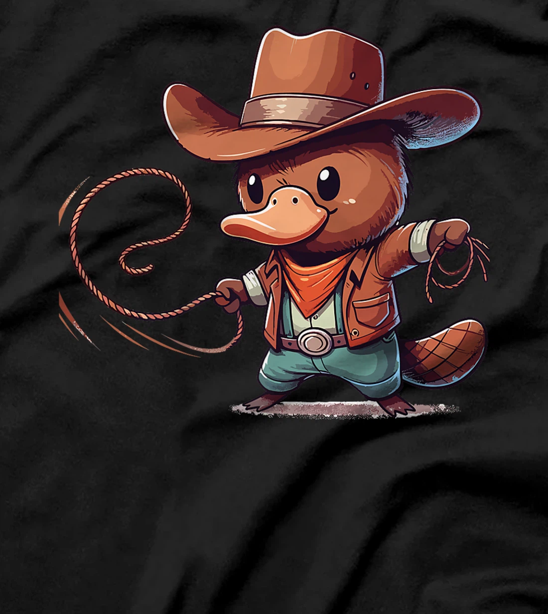 Western Rodeo Cowboy Hat Platypus Texas Animals Premium T-Shirt