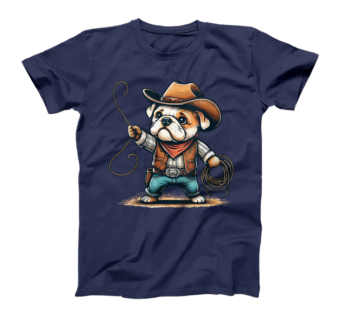 Womens Western Rodeo Cowboy Hat Bulldog Texas Animals T-Shirt