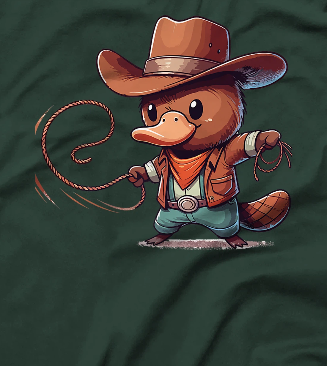 Western Rodeo Cowboy Hat Platypus Texas Animals Premium T-Shirt