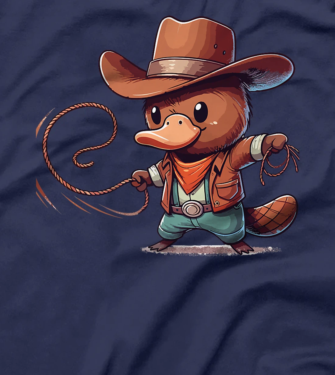 Western Rodeo Cowboy Hat Platypus Texas Animals Premium T-Shirt
