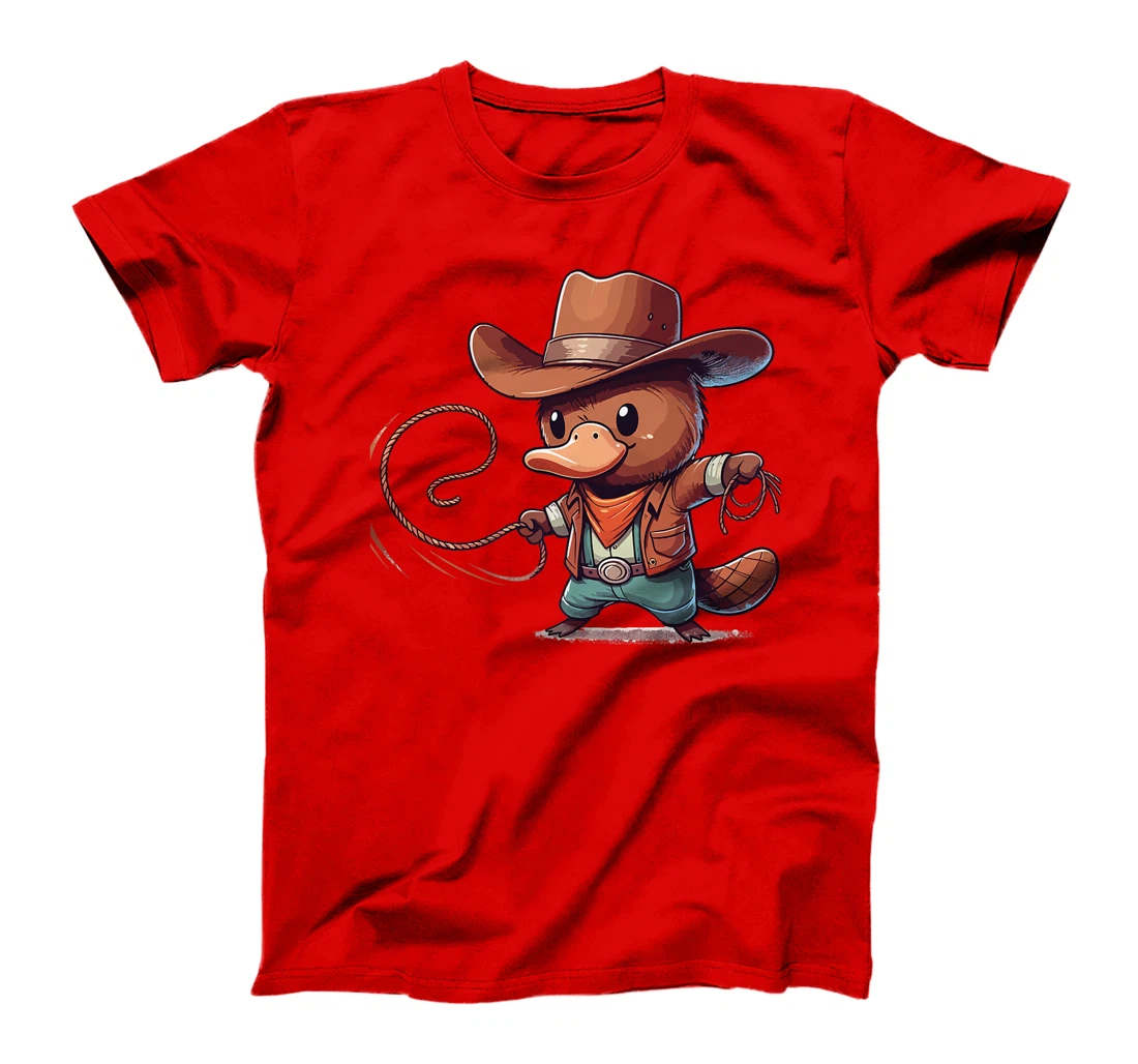 Western Rodeo Cowboy Hat Platypus Texas Animals Premium T-Shirt