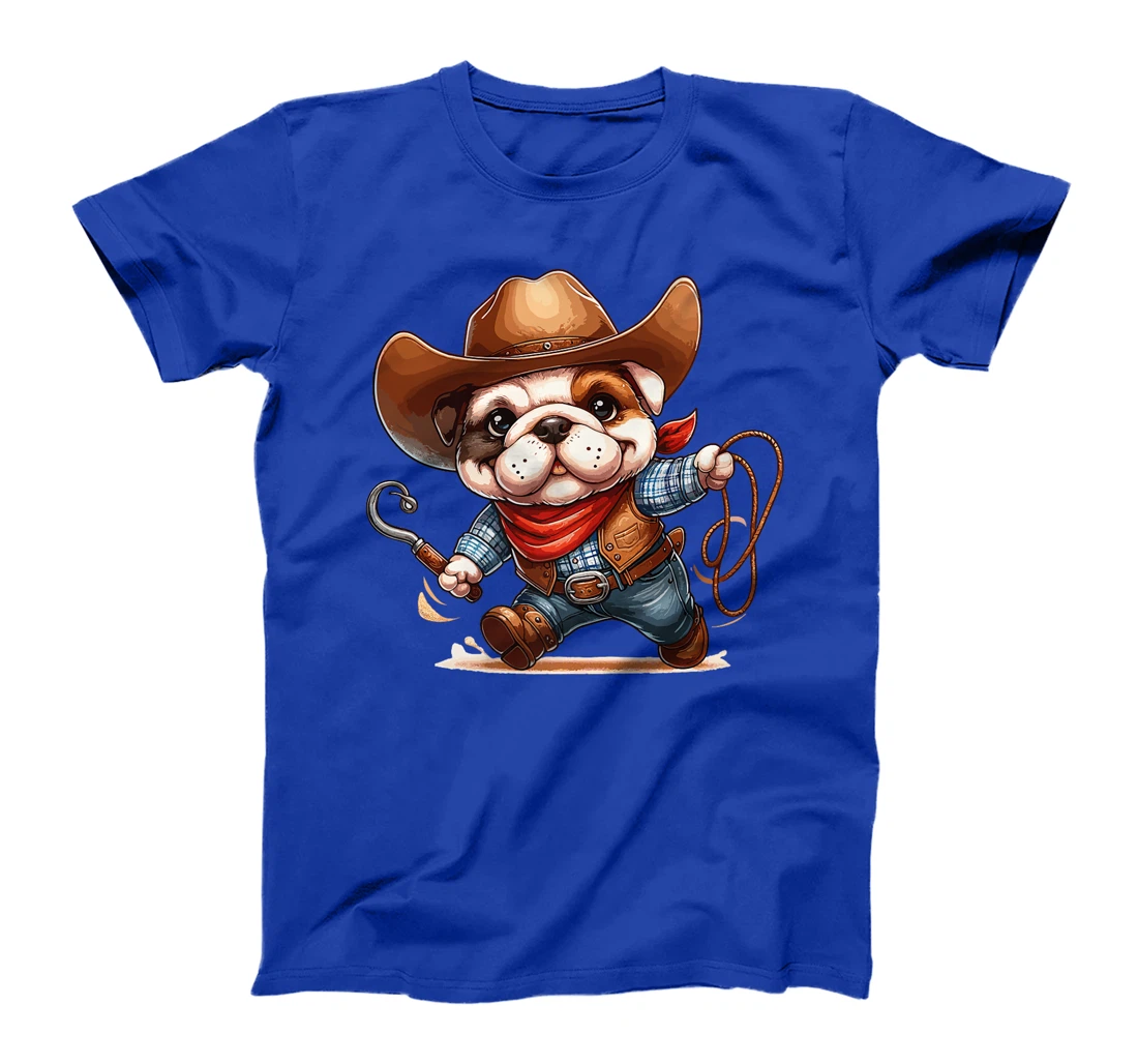 Western Rodeo Cowboy Hat Bulldog Texas Animals Premium T-Shirt