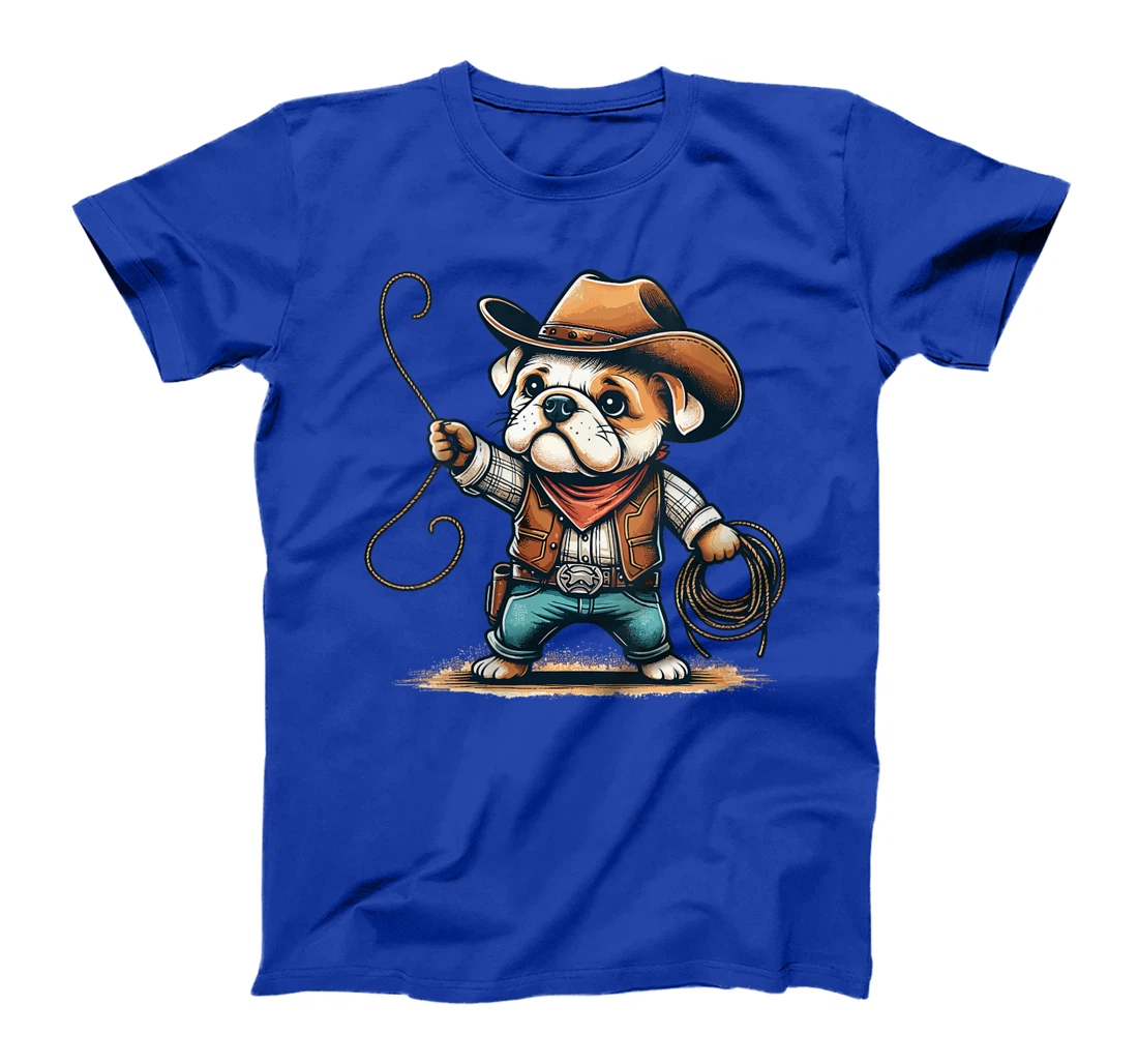 Womens Western Rodeo Cowboy Hat Bulldog Texas Animals T-Shirt