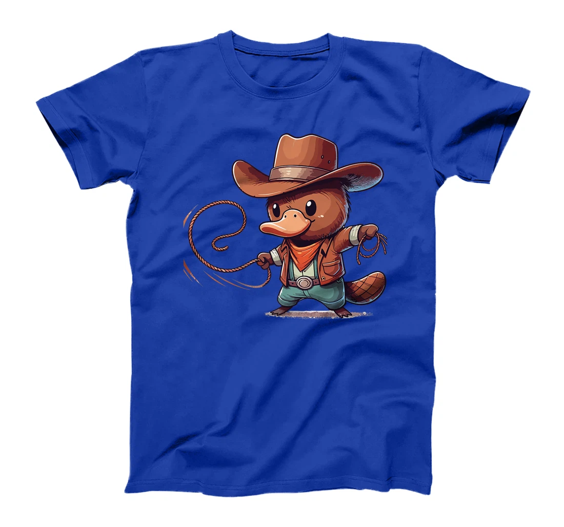 Western Rodeo Cowboy Hat Platypus Texas Animals Premium T-Shirt