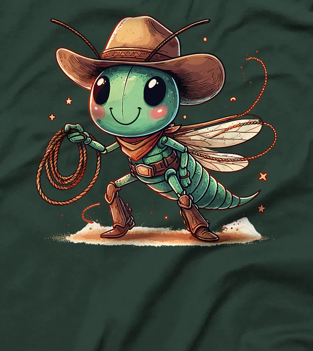 Western Rodeo Cowboy Hat Grasshopper Texas Animals Premium T-Shirt