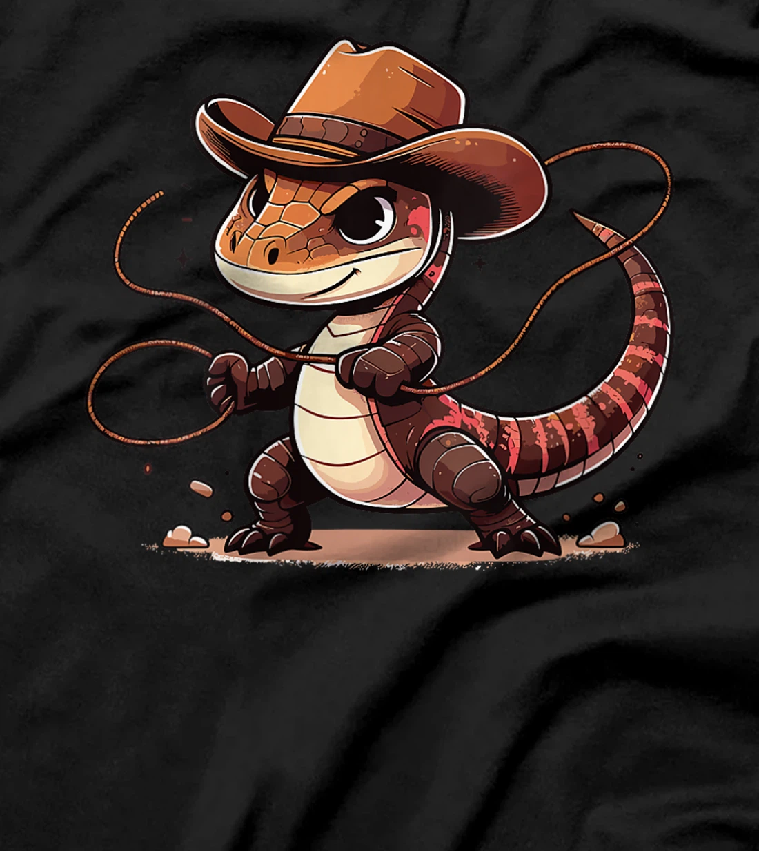 Womens Western Rodeo Cowboy Hat Komodo Dragon Texas Animals T-Shirt