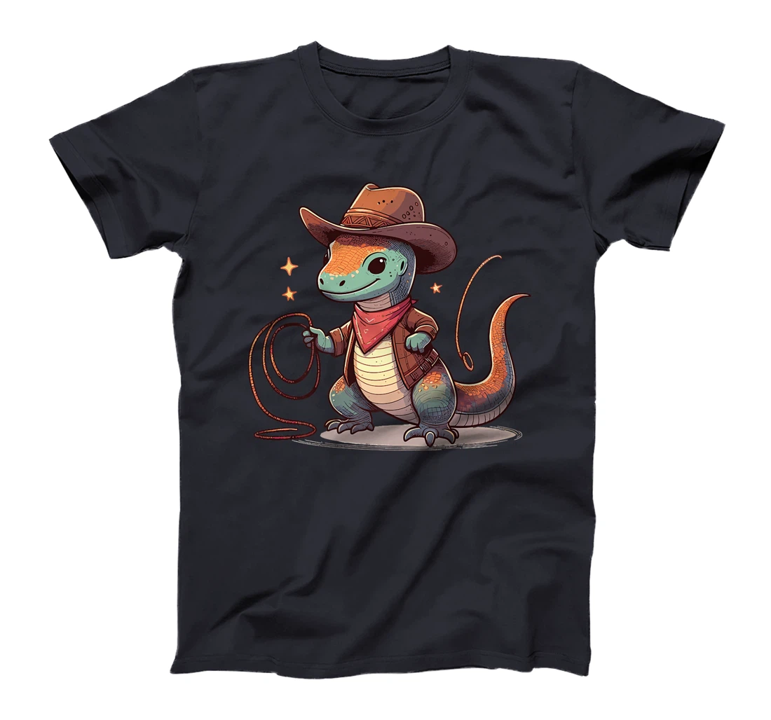 Western Rodeo Cowboy Hat Komodo Dragon Texas Animals Premium T-Shirt