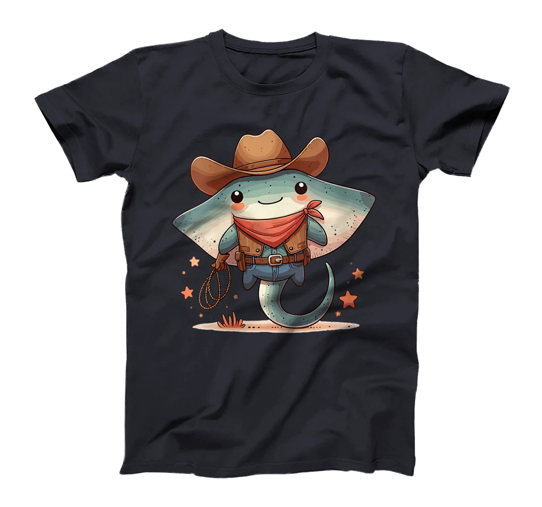 Womens Western Rodeo Cowboy Hat Manta Ray Texas Animals T-Shirt