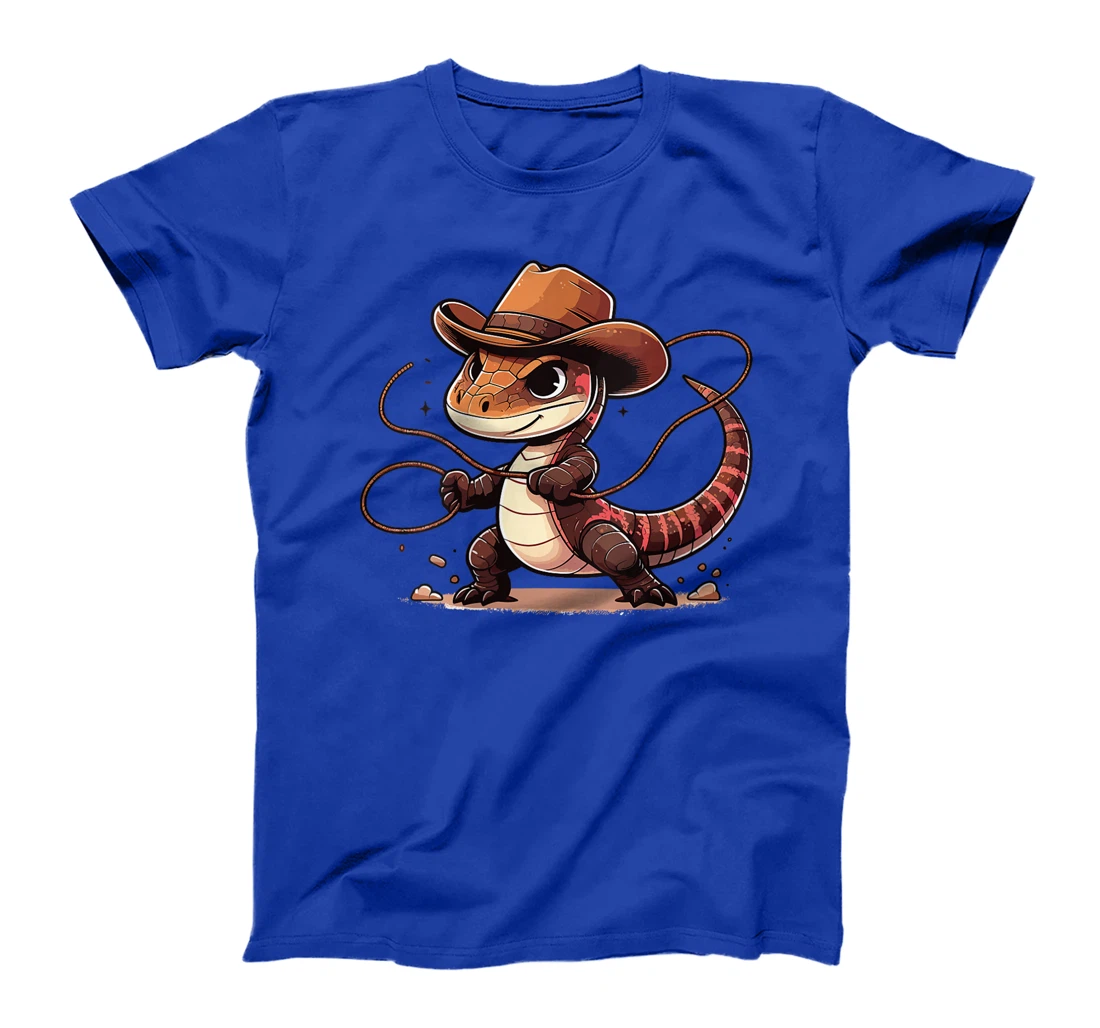Womens Western Rodeo Cowboy Hat Komodo Dragon Texas Animals T-Shirt