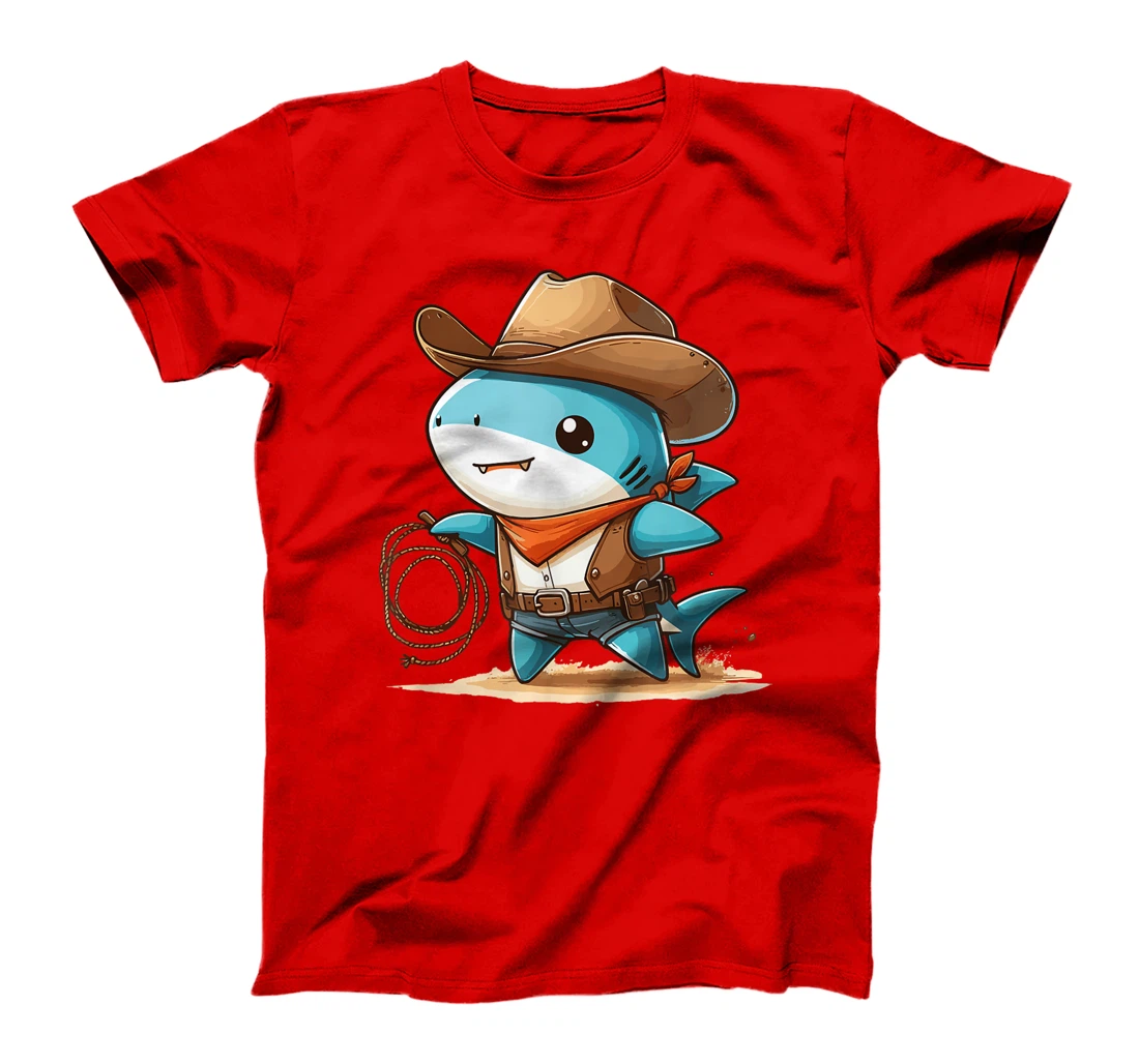Western Rodeo Cowboy Hat Shark Texas Animals T-Shirt