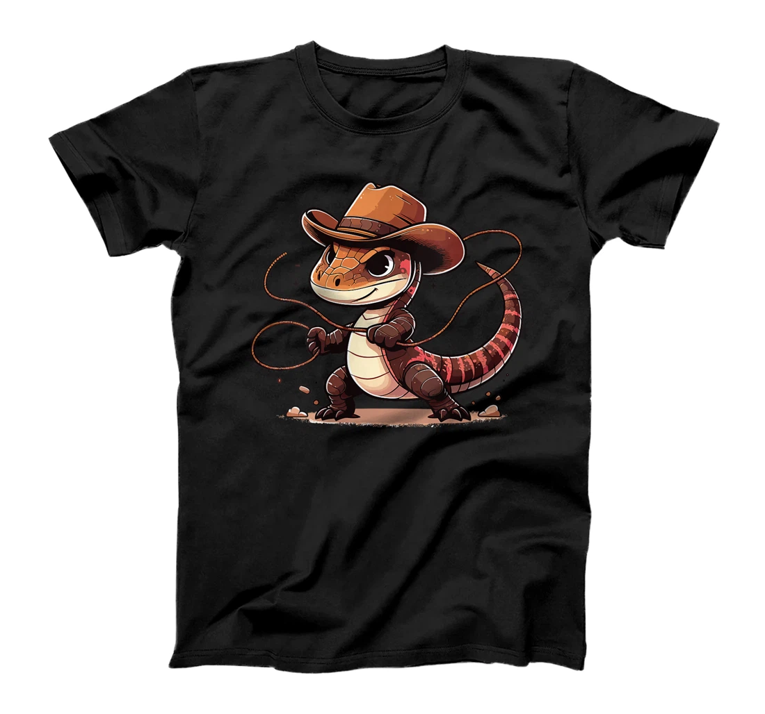 Womens Western Rodeo Cowboy Hat Komodo Dragon Texas Animals T-Shirt