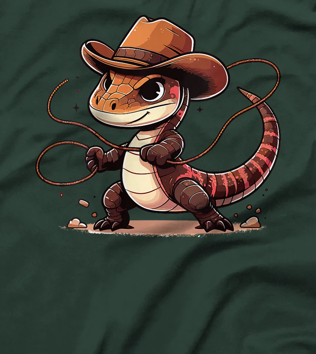 Womens Western Rodeo Cowboy Hat Komodo Dragon Texas Animals T-Shirt