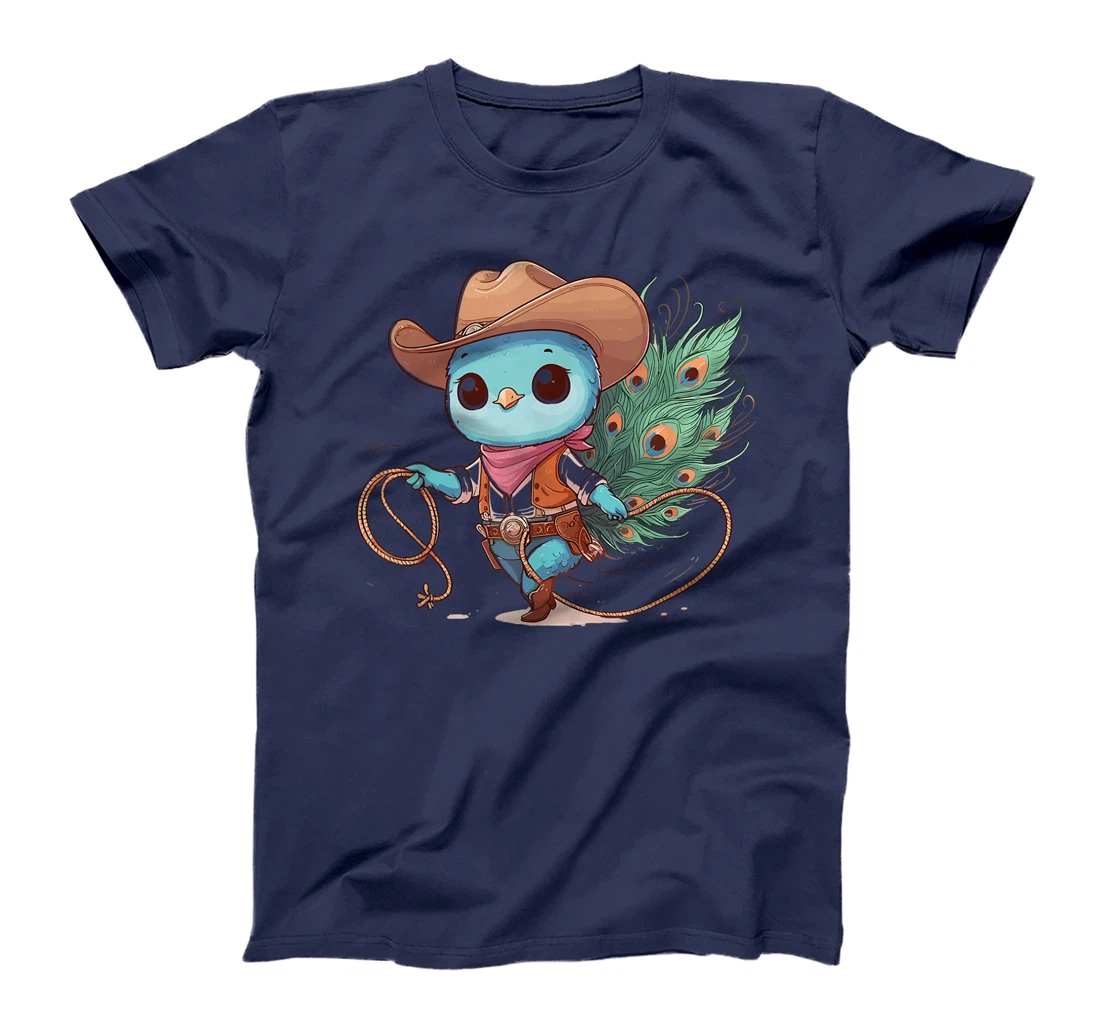 Western Rodeo Cowboy Hat Peacock Texas Animals T-Shirt