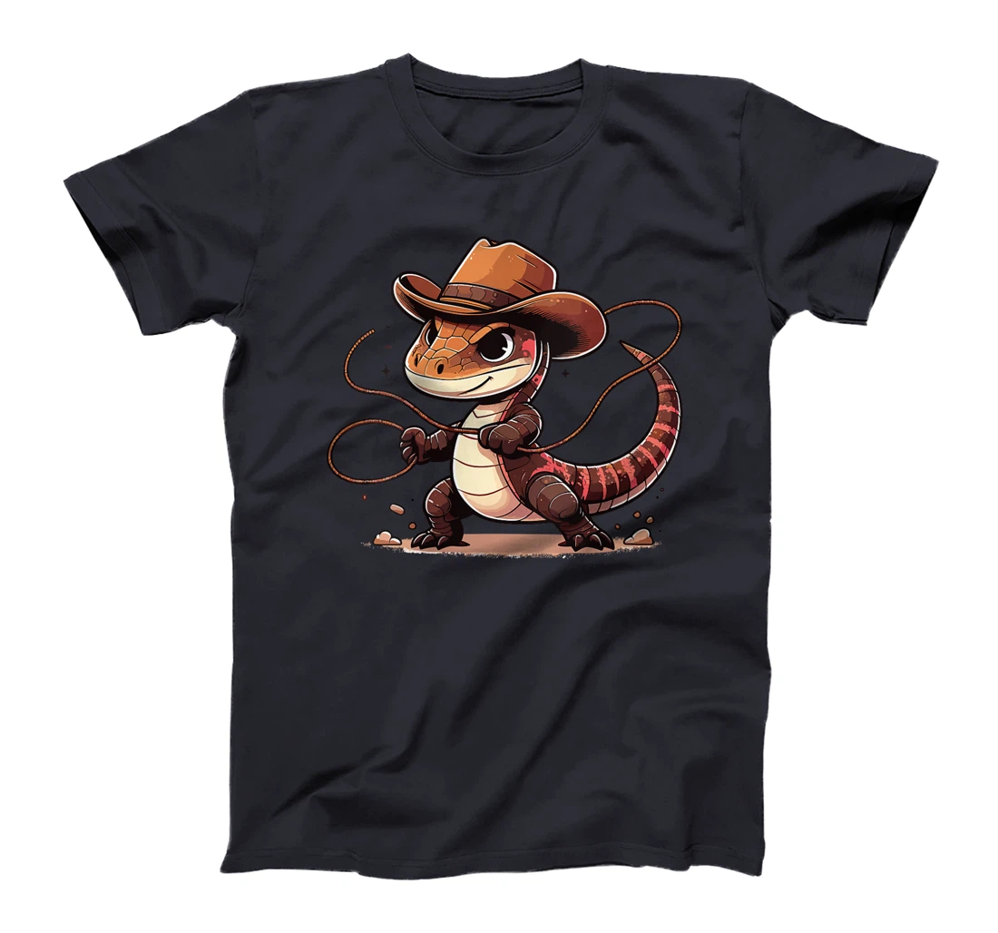 Womens Western Rodeo Cowboy Hat Komodo Dragon Texas Animals T-Shirt