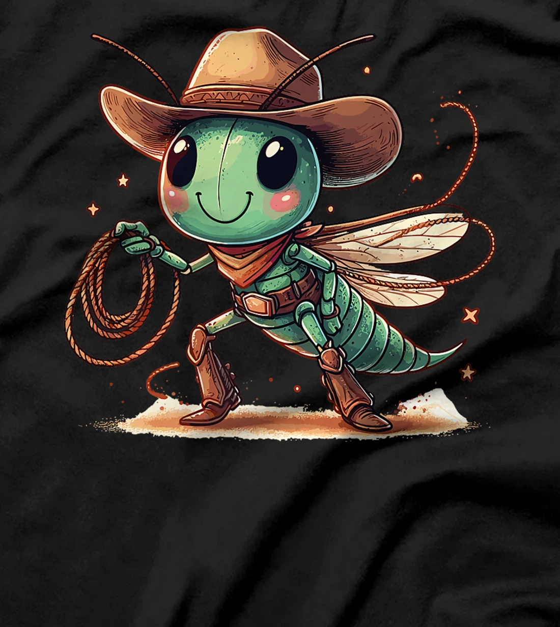 Western Rodeo Cowboy Hat Grasshopper Texas Animals Premium T-Shirt