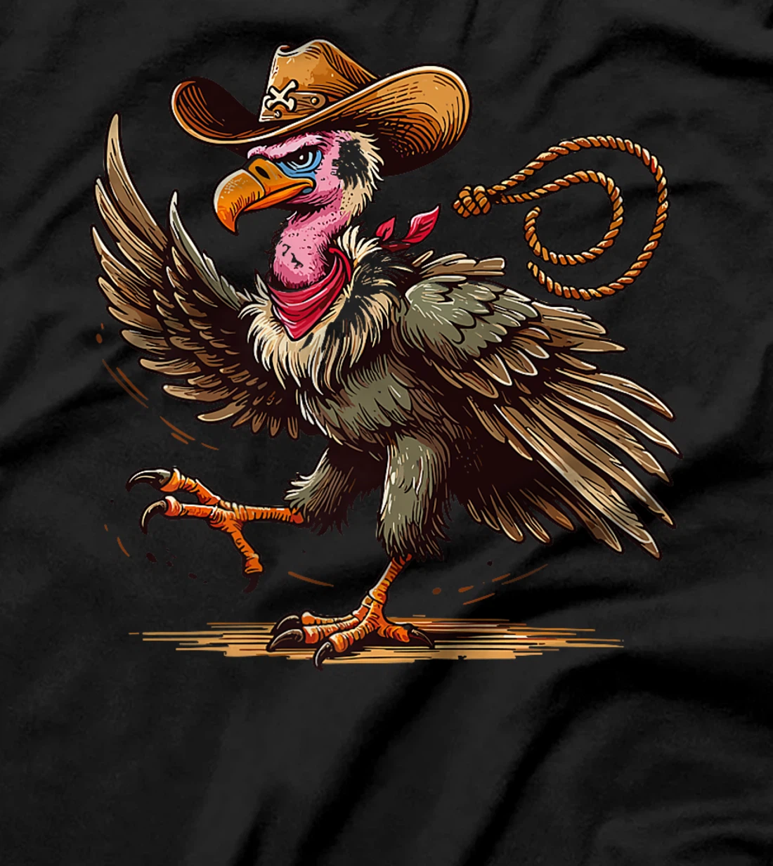Western Rodeo Cowboy Hat Vulture Texas Animals Premium T-Shirt