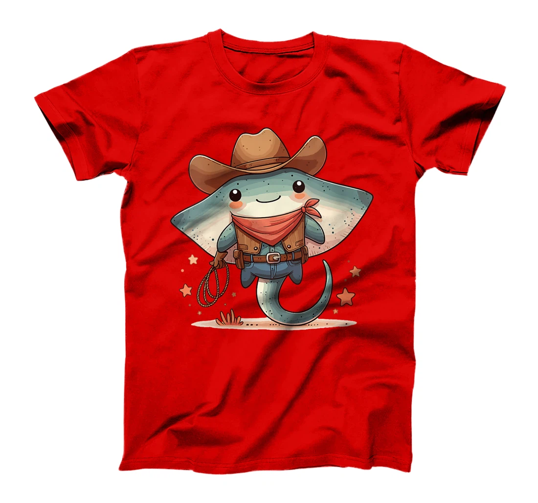 Womens Western Rodeo Cowboy Hat Manta Ray Texas Animals T-Shirt