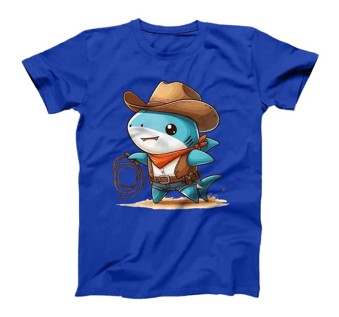 Western Rodeo Cowboy Hat Shark Texas Animals T-Shirt