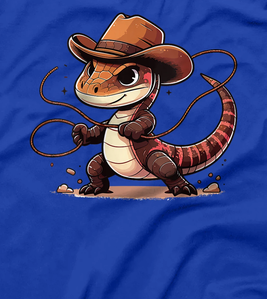 Womens Western Rodeo Cowboy Hat Komodo Dragon Texas Animals T-Shirt