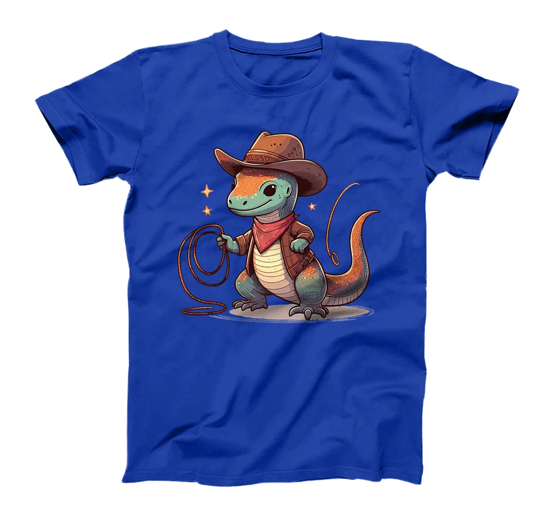 Western Rodeo Cowboy Hat Komodo Dragon Texas Animals Premium T-Shirt