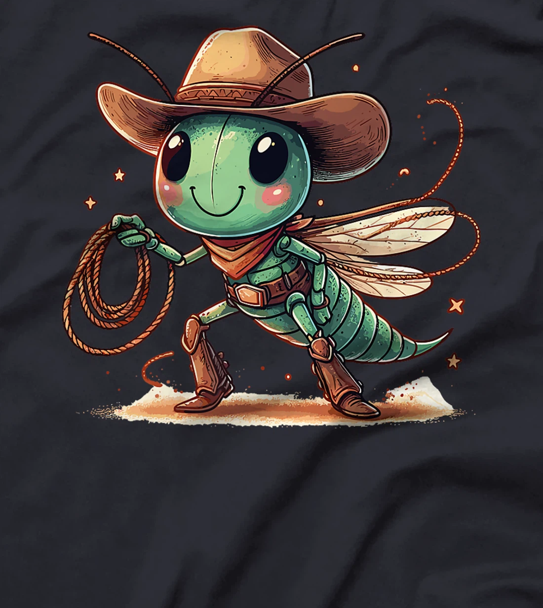 Western Rodeo Cowboy Hat Grasshopper Texas Animals Premium T-Shirt