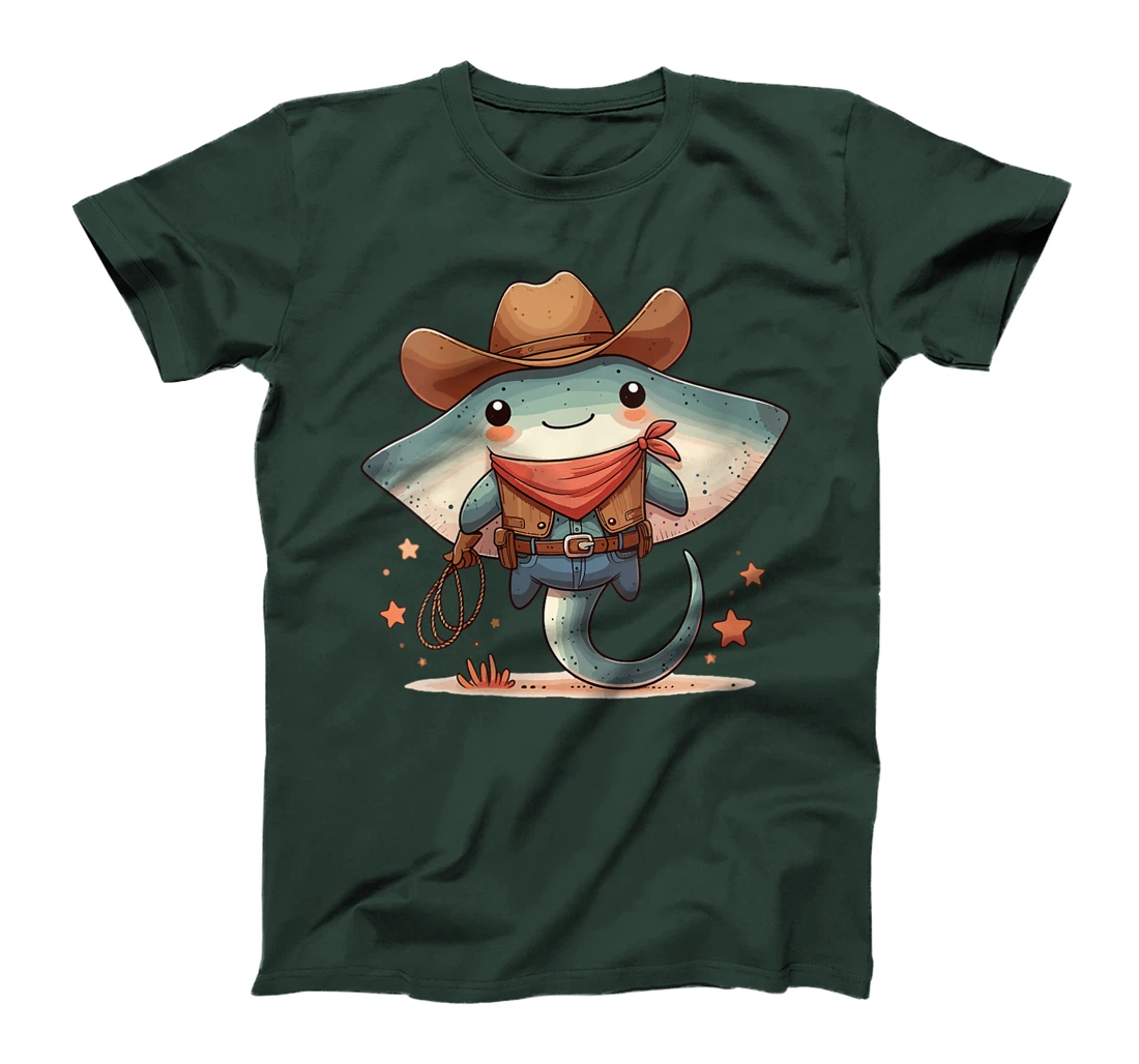 Womens Western Rodeo Cowboy Hat Manta Ray Texas Animals T-Shirt