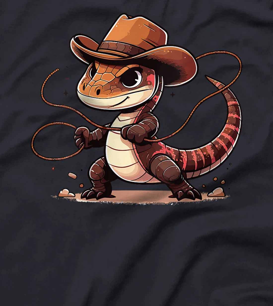 Womens Western Rodeo Cowboy Hat Komodo Dragon Texas Animals T-Shirt