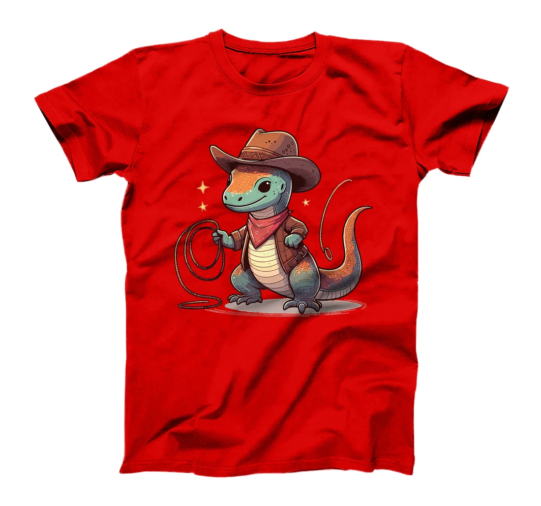 Western Rodeo Cowboy Hat Komodo Dragon Texas Animals Premium T-Shirt