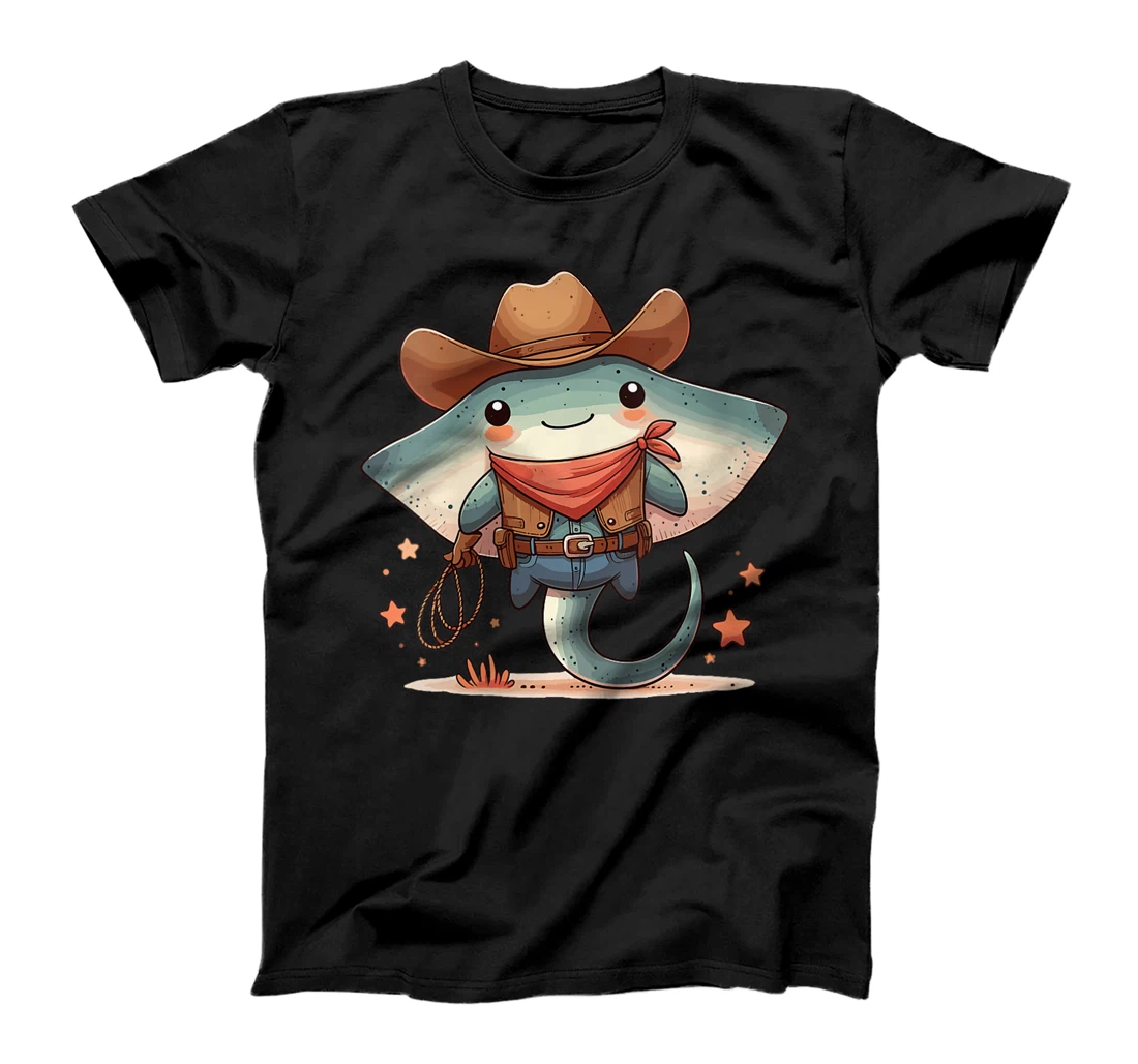Womens Western Rodeo Cowboy Hat Manta Ray Texas Animals T-Shirt