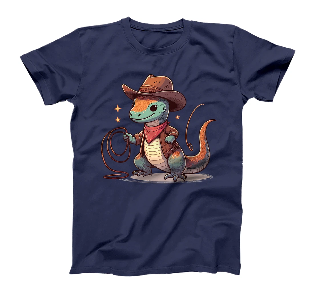 Western Rodeo Cowboy Hat Komodo Dragon Texas Animals Premium T-Shirt