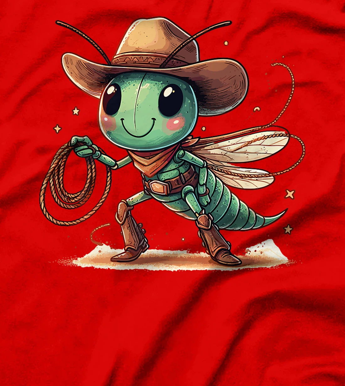 Western Rodeo Cowboy Hat Grasshopper Texas Animals Premium T-Shirt