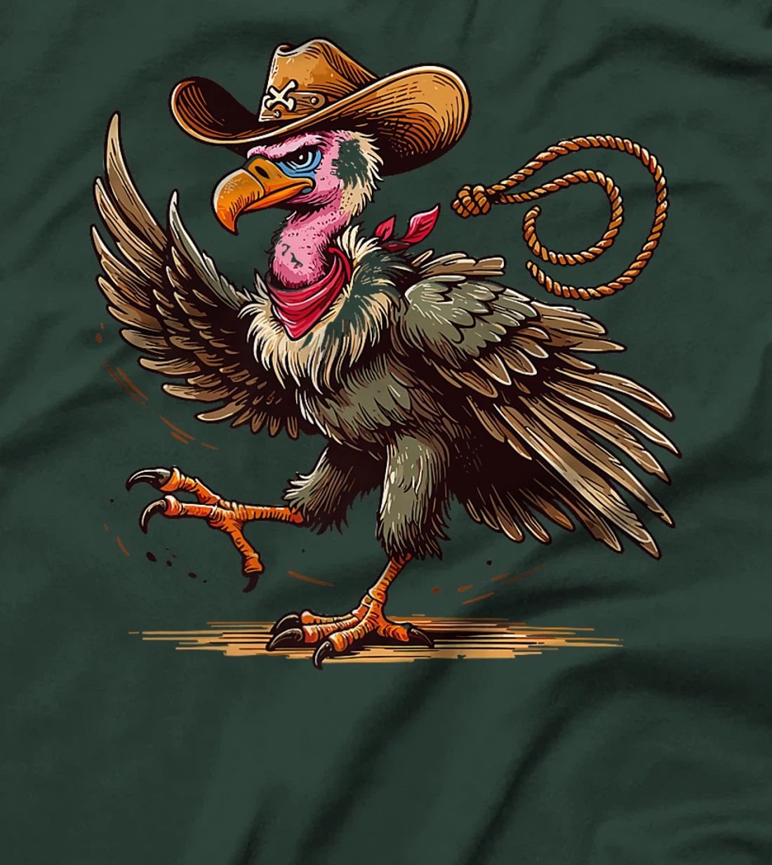 Western Rodeo Cowboy Hat Vulture Texas Animals Premium T-Shirt