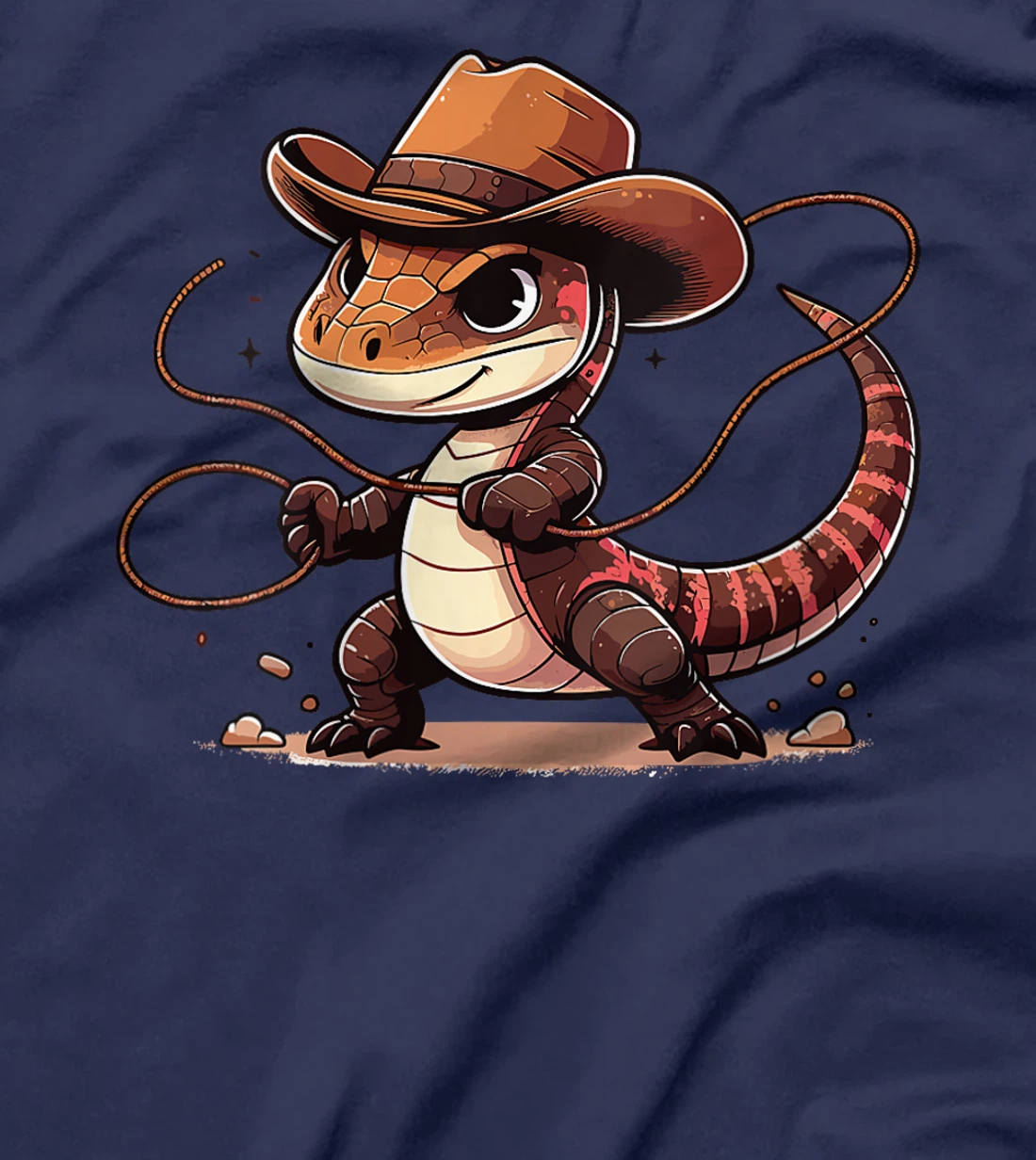 Womens Western Rodeo Cowboy Hat Komodo Dragon Texas Animals T-Shirt