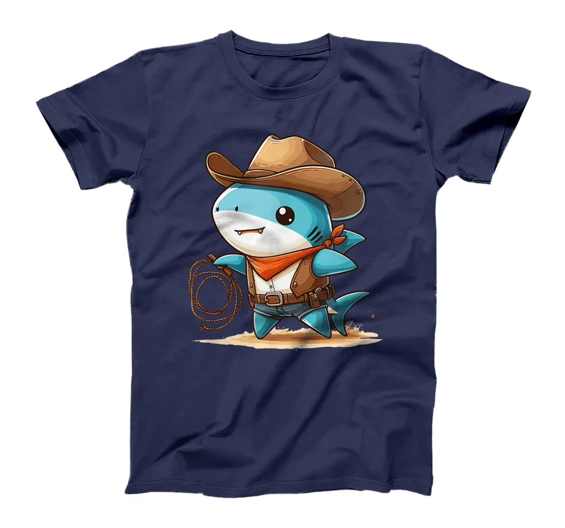Western Rodeo Cowboy Hat Shark Texas Animals T-Shirt