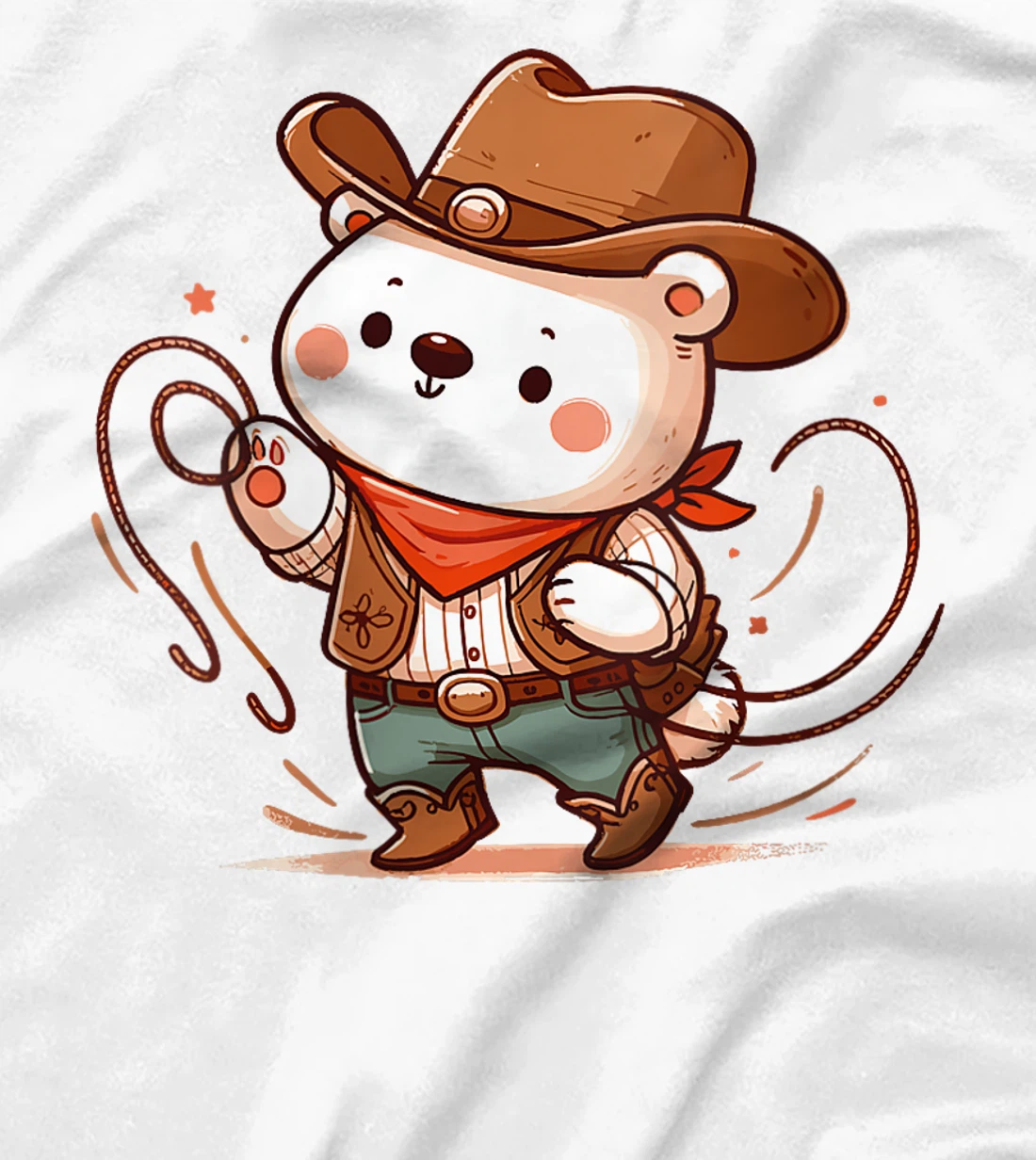 Womens Western Rodeo Cowboy Hat Polar Bear Texas Animals T-Shirt